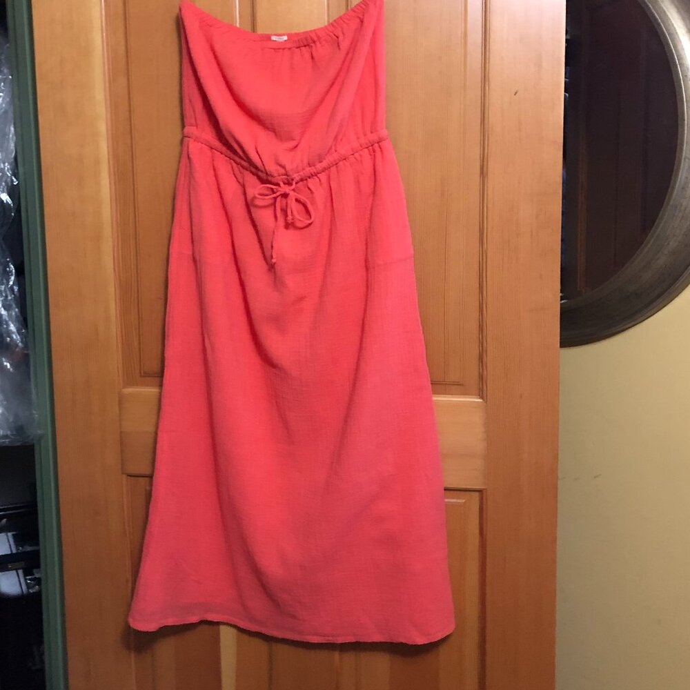 JCREW Summer Dress, Strapless Long Maxi dress, 100% Cotton and Lined
